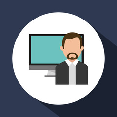 Financial item design. businessman icon. Flat illustration, vect