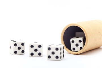 Dice on the white background, Dice isolation