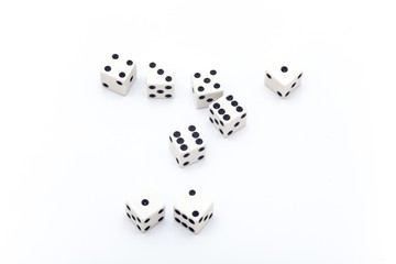 Dice on the white background, Dice isolation