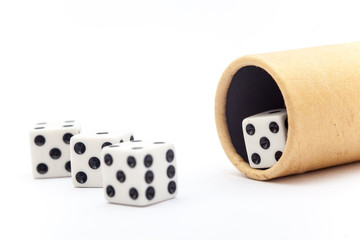 Dice on the white background, Dice isolation
