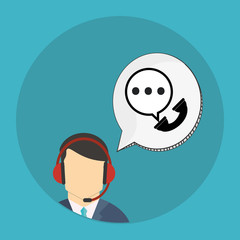 Call center design. Communication icon. flat illustration, vecto