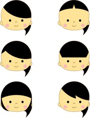 女性　いろいろな前髪　セット