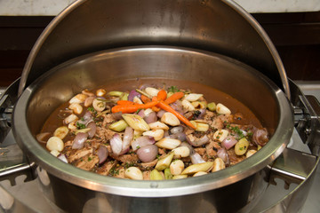 Roast pork slice with gravy sauce