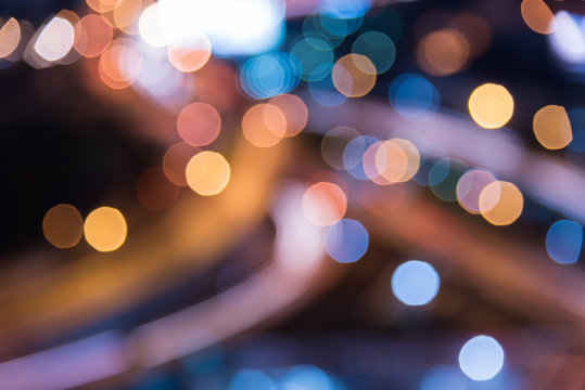 Bokeh On Expressway traffic top view