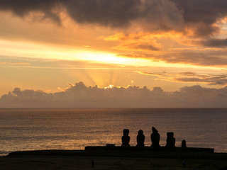 Sunset in Easter Island