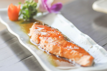salmon steak dish
