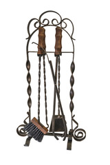 Items for the furnace burner or fireplace. Objects on a white background.