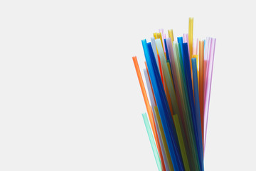 Multi Color flexible straws  on  white background