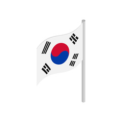 South Korea flag icon, isometric 3d style