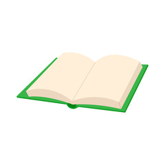 Opened blank book icon, cartoon style