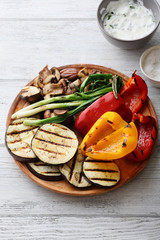 grilled summer vegetables on plate