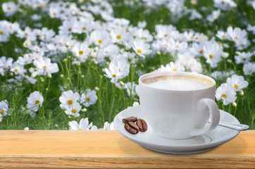 Coffee cup on the table.