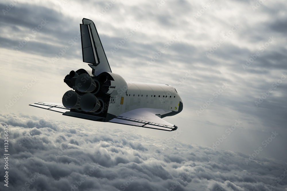Canvas Prints space shuttle in the clouds