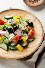 healthy greek salad on plate
