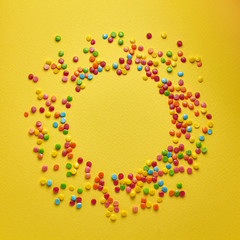 Candies. Colored glaze decoration for the cake