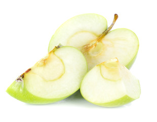 Green apples  on white background