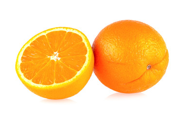 ripe orange on white background
