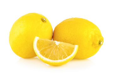 ripe lemon isolated on white background