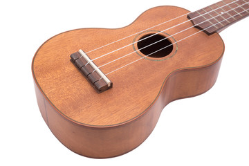 Ukulele hawaiian guitar isolated on white background