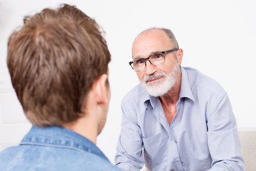Father listening to problems of son