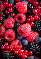 Berries assorted mix in studio