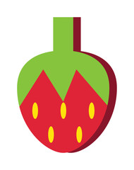 Red strawberry vector illustration.