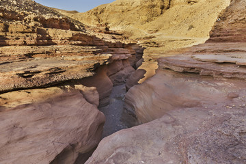 Red canyon in mountains of Eilat