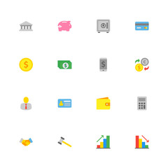 colorful flat business commercial and finance icon set for web design, user interface (UI), infographic and mobile application (apps)