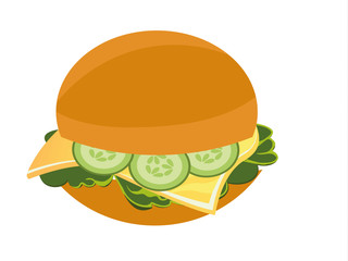 Belegtes Käsebrötchen Vektor freigestellt