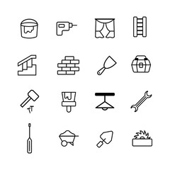 Home Repair icon set on white background