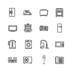 Home Appliance icon set on white background