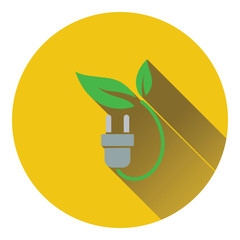 Electric plug with leaves icon