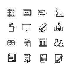School icon set on white background