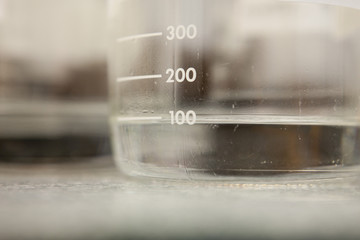 Close-up of measuring beaker