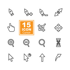 Cursor icon set on white background