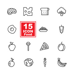 food icon set on white background
