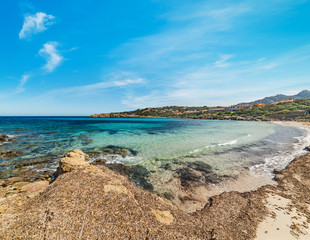 Cala Granu under a blue sky