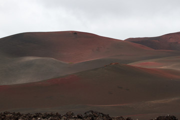 Desert stone volcanic landscape in Lanzarote, Canary Islands 