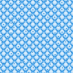 seamless array made of blue spheres with opening in different directions