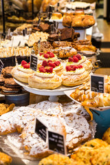 Many Pastries in a Bakery Display