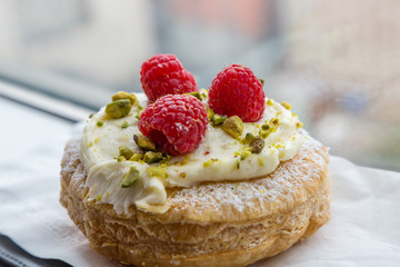 Raspberries on Tart