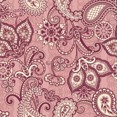 The pattern of mandalas and Paisley pattern in Indian style.