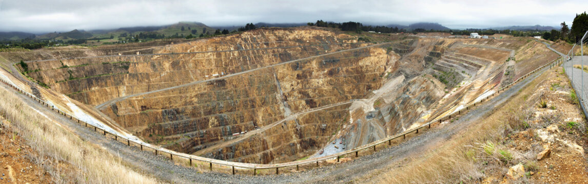 Panoramic view of Martha Mine against sky