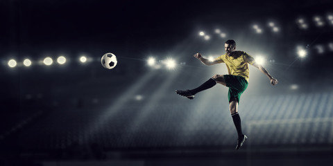 Fototapeta na wymiar Soccer forward player 