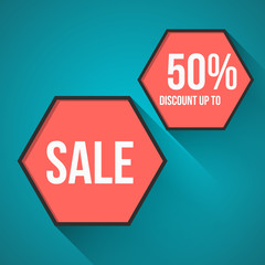 Sale abstract vector banner - discount up to 50 percent