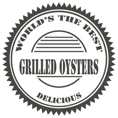 Fototapeta premium Grilled Oysters-stamp