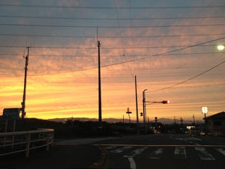 街の夕焼け