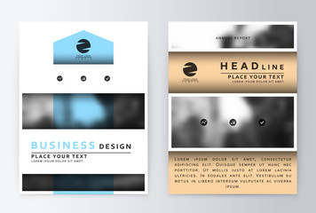 Naklejka premium Cover design blue. Template brochure. Flyer annual report layout. Presentation template business flyer a4 blue.
