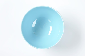 empty blue bowl