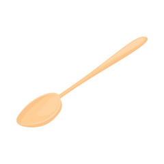 Wooden spoon icon, cartoon style